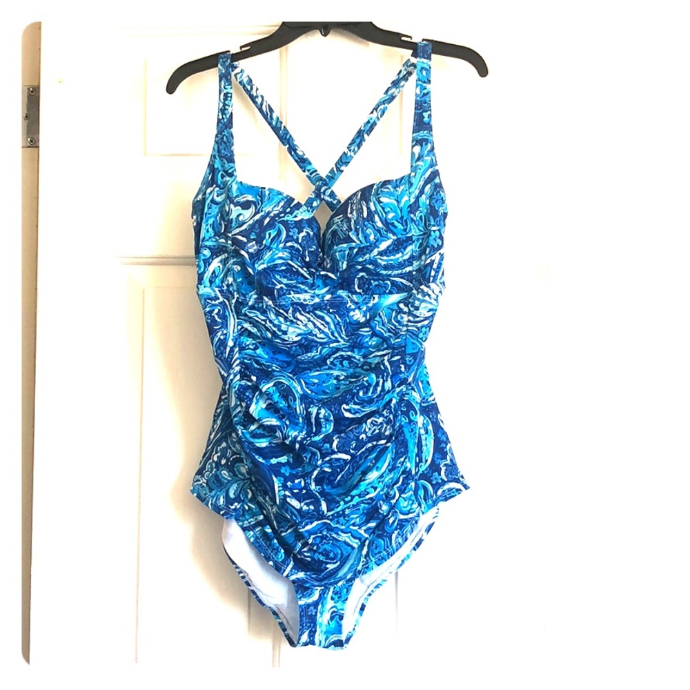 Blue Print Plus Size One Piece Bathing Suit